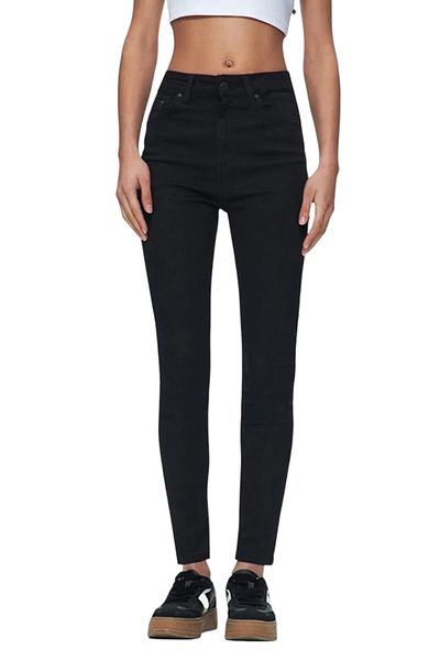 byhaziran butik Women's Lycra Denim Fabric High Waist Skinny Jeans