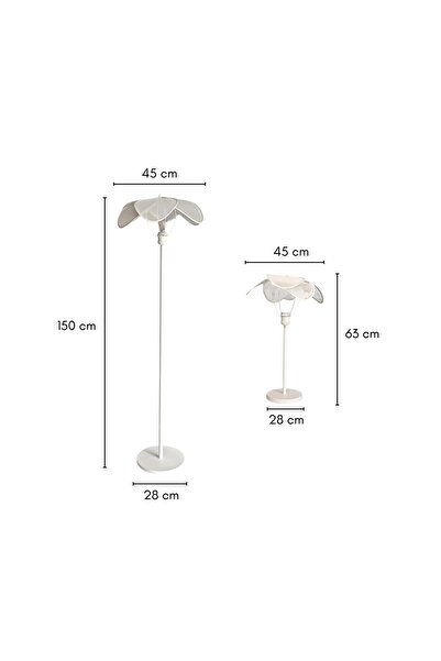 Bahar Aydınlatma Veron Koleksiyonu 2'li Aydınlatma Seti (1 Lambader, 1 Abajur)