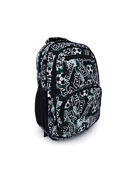 B4U School bag backpack, black high school boys, 2 compartments, Football model D110