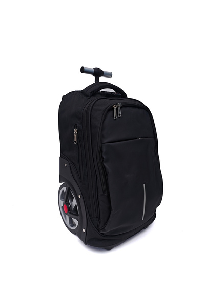B4U Ghiozdan scolar troler cu cifru unisex 2 compartimente negru liceu 6008