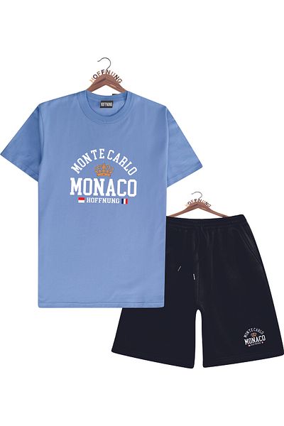 HOFFNUNG Unisex Men/Women Crew Neck Monte Carlo Monaco Printed Bottom Top Tracksuit Suit