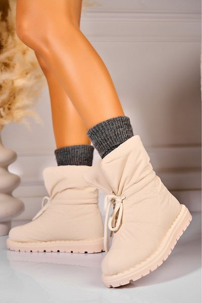 Joana Women's Beige Fur-lined Boots from Fas Deyra