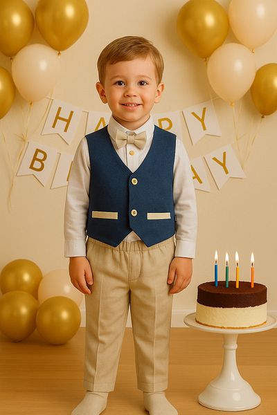 tinytrends Boy's Colored Vest Suit