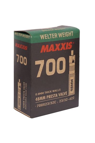 Maxxis Tube Welter Weight 700X23/32C GAL-FV 48MM, Presta Valve Bicycle Tire Tube