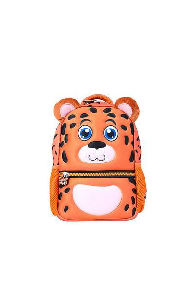 B4U Unisex school bag, Glossy Bird Leopard orange, 2 compartments GB5228