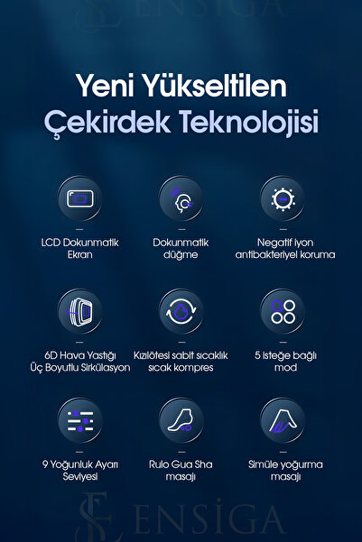 EN SİGA 6D Ayak Masaj Makinesi Kumandalı Yoğurma Sıcak Kompres Ev Ofis Hava Yastığı Tam Sarılı Ayak Masajı