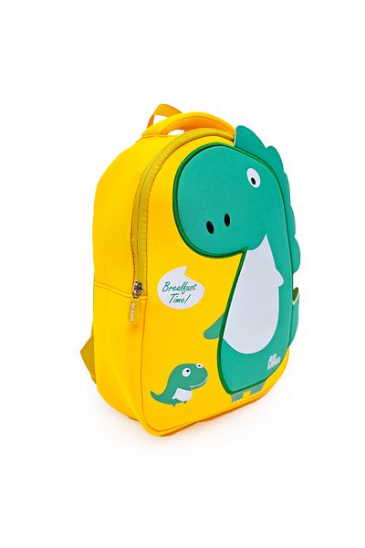 B4U Yellow preschool backpack 1 compartment Dinosaur 6031L
