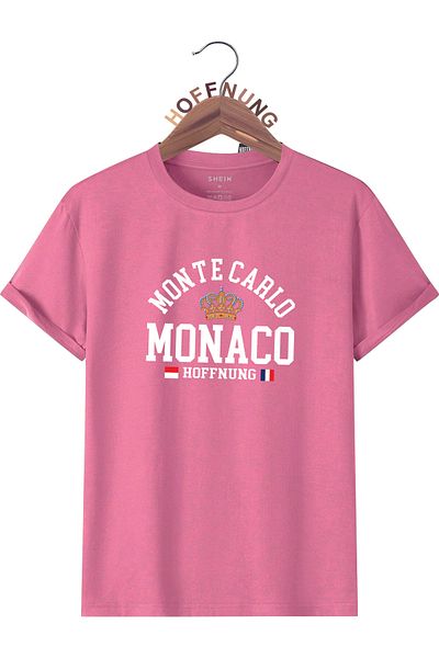 HOFFNUNG Unisex Men/Women Crew Neck Monte Carlo Monaco Oversize T-Shirt