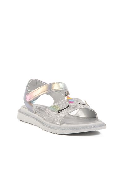 AYK'S Silver Glitter Orthopedic Sole Girls Sandals 25t105 F