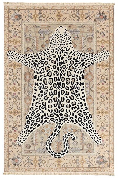 Markaev Vintage Halı Kaplan Post Baskılı Dokuma Taban Halı 288 YNG