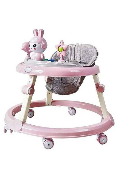 ماركة غير محددة Baby Walker with Activities and Music - Adjustable and Foldable - Pink