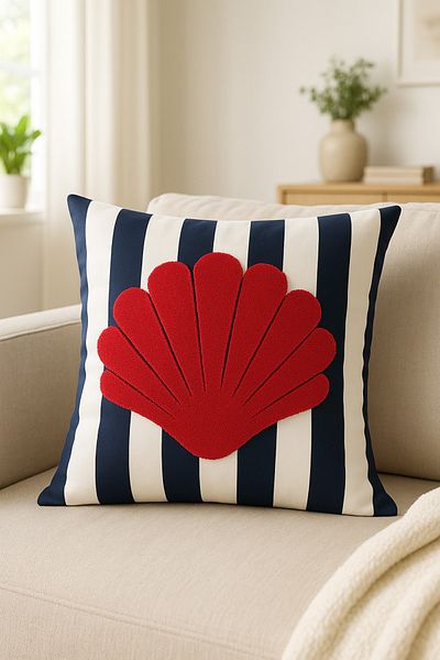 Pilloveland Punch Embroidered Throw Pillow Case - 43*43 cm - Oyster