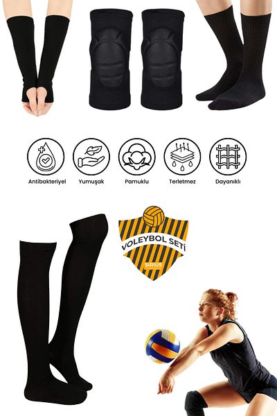 SCHMILTON Set of 8 Volleyball Match Sport Volleyball Knee Pads Volleyball Sleeves Anti-Sweat Anti-Slip Volleyball Socks