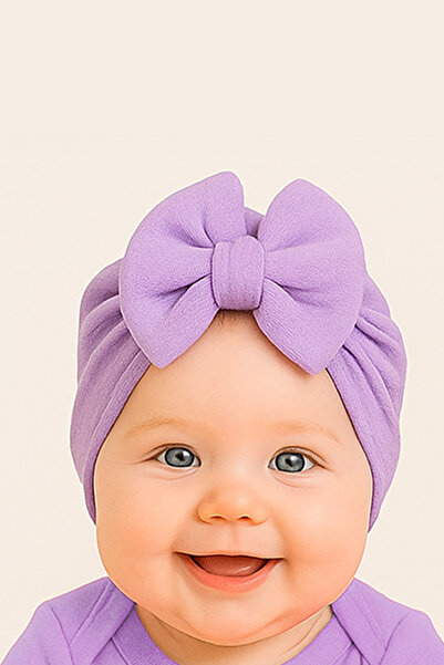Sitilin Baby Double Layer Bowknot Bonnet 100% Cotton, Newborn and 0–12 Months Compatible Skin Friendly Stl7077