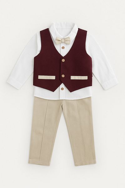tinytrends Boy's Colored Vest Suit