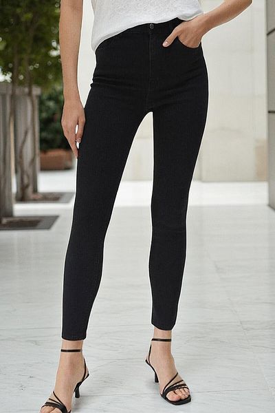 byhaziran butik Women's Lycra High Waist Skinny Jeans