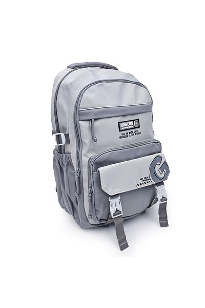 B4U Boys' school backpack light gray - dark gray 2 compartments high school 2507