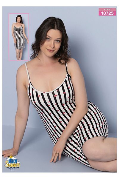 Freshness 804 Women's Milan Fabric Rope Strap Dress Nightgown