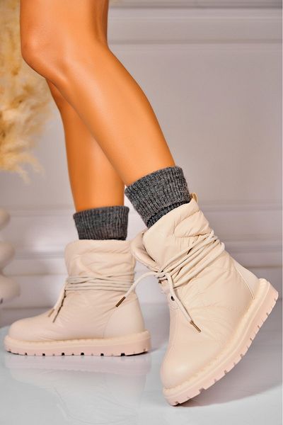 Joana Women's Beige Fur-lined Boots from Anayra