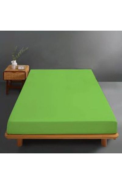 Ralex Cotton Jersey Knit Bed Sheet, 100%, for Mattress 160 x 200 cm, Green