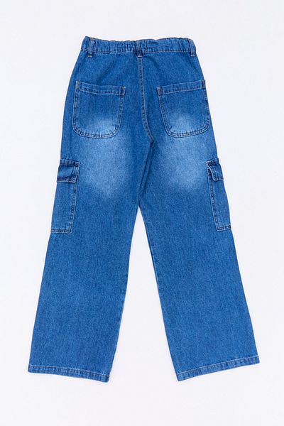Fulla Moda Παντελόνι για κορίτσια από 100% βαμβάκι με ρυθμιζόμενη μέση και τσέπη Cargo