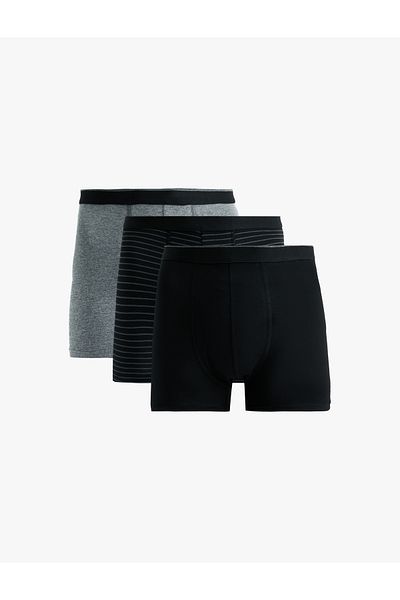Koton Striped Cotton 3-Piece Boxer Set