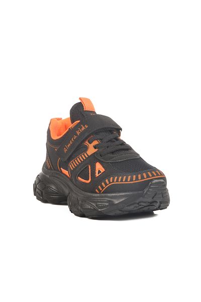 AYK'S Black-Orange Mesh Children's Sports Shoes 1500 P