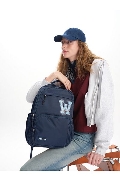 Pierre Cardin 1003 School Bag Waterproof Multi-Compartment Blue