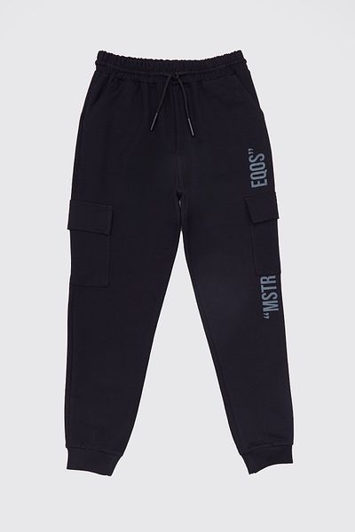 Fulla Moda Text Printed Cargo Pocket Boys' Sweatpants