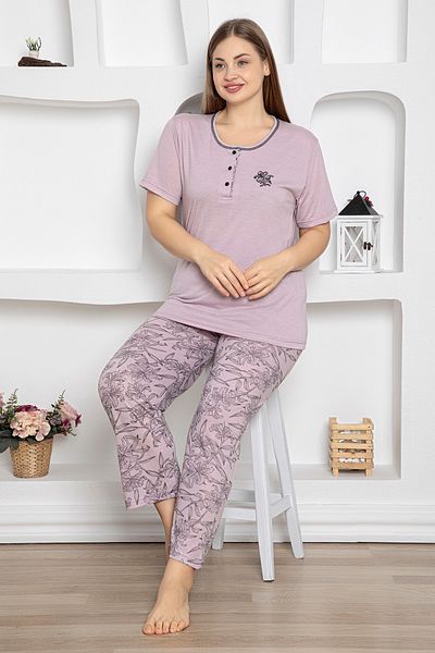Fulla Moda Set de pijamale de dimensiuni mari cu modele florale
