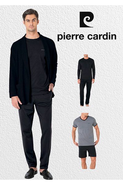 Pierre Cardin Men's Clothing 5 Piece Boxed 100% Cotton Robdöşambır & Pajama Set Set L1.Pc.5640.01