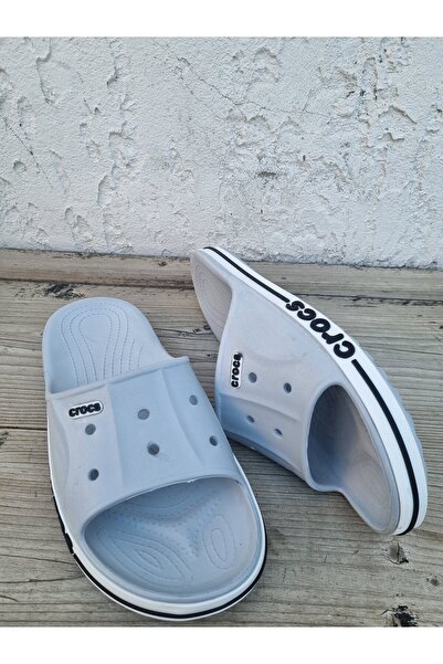 Huzurlu Adımlar Yandan Yazılı Önü Açık Gri Terlik