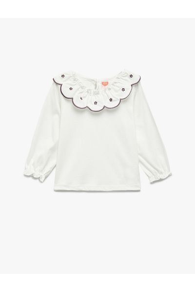 Koton Tricou din bumbac cu mânecă lungă pentru guler pentru bebeluși