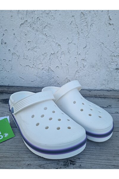 Huzurlu Adımlar White Purple Imported Slippers with Large Writing on the Back