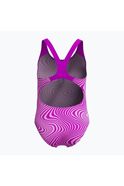 SPEEDO Digital Allover Anti-Splash Diva Girl's Swimsuit Purple