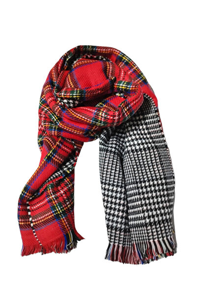 Cesicey Women's Scottish Double Sided Winter Shawl Red