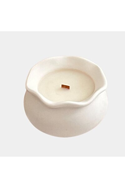 Ziani Lumânare parfumată cu soia, cu fitil din lemn, bol ceramic, rozetă, afine și vanilie, 100 g