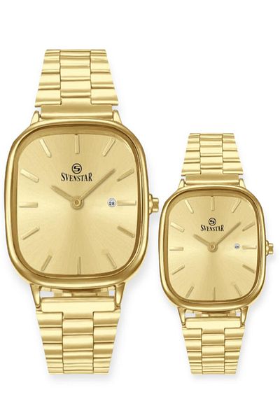 Svenstar Elegant Waterproof Analog Couple Watch Set