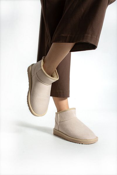 Mode Cool Mini Suede Ankle Boots with Furry Inside Flat Sole Women's Shoes