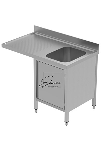 Elinoxa 720-02 Ticari Bulaşık Makinesi Evyesi, Sağ Sıçrama Korumalı Tek Hazne...