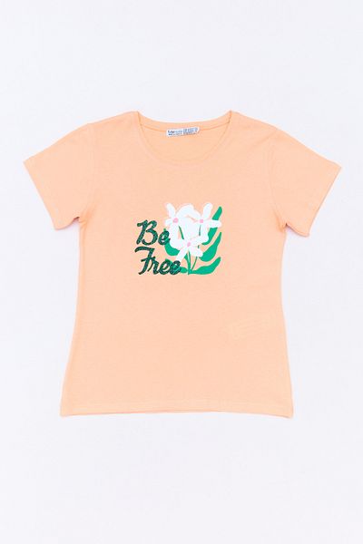 Fulla Moda Tricou pentru fetiță, 100% bumbac, cu imprimeu floral pe față și pe spate