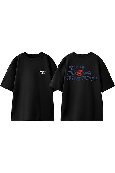THEWERT Tricou oversize negru din bumbac cu imprimeu pe spate Lil Peep The Brightside Design