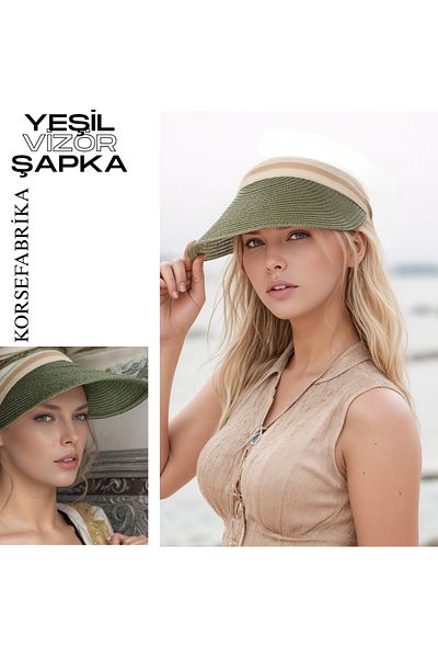 korsefabrika trend mood store Stylish and Functional Straw Beach and Casual Hat with Wide Brim Sun Visor