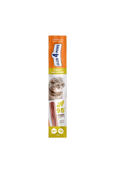 Club4Paws Club 4 Paws Premium Cat Treats, Turkey and Rabbit Stick, 5g