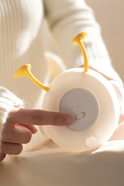 Genel Markalar Ördek Figürlü Silikon RGB Dokunmatik Gece Lambası USB Şarjlı Loş Işık Bebek Odası