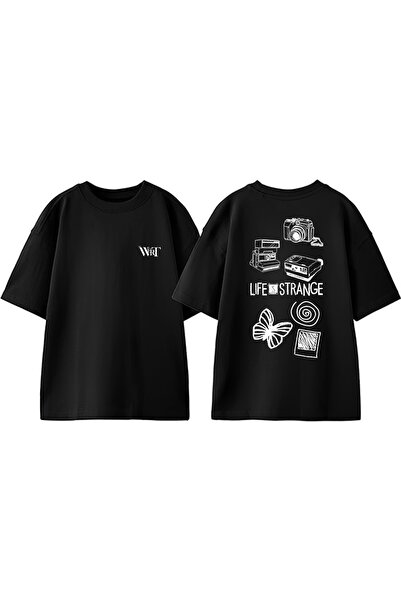 THEWERT Life Is Strange 2 Design Back Printed Βαμβακερό μαύρο μπλουζάκι Oversize
