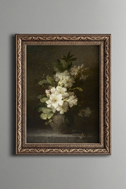 epiqart Beyaz Ormangülü - Vintage Desenli Çerçeve