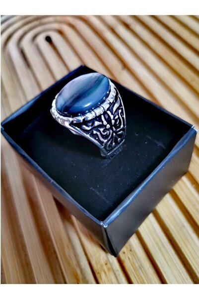 Ervanur Gümüş Kaplama Florit Taşlı Erkek Yüzük