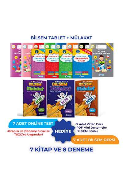 Teknookul Yayınları Tüm Sınıflar İçin Bilsem Sınavı Hazırlık Seviye 2-3-4-5 ve Bilsem Hazırlık Mülakat Seti