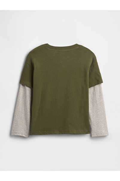GAP Erkek Bebek Yeşil Grafik Baskılı T-Shirt